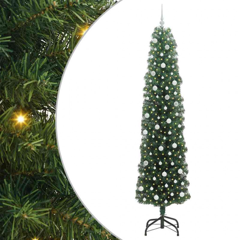 Sztuczna choinka z podstawą Zielony 240 cm PVC, stal i plastik