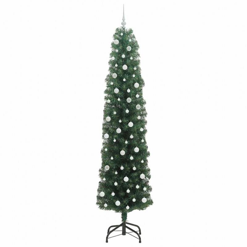 Sztuczna choinka z podstawą Zielony 240 cm PVC, stal i plastik