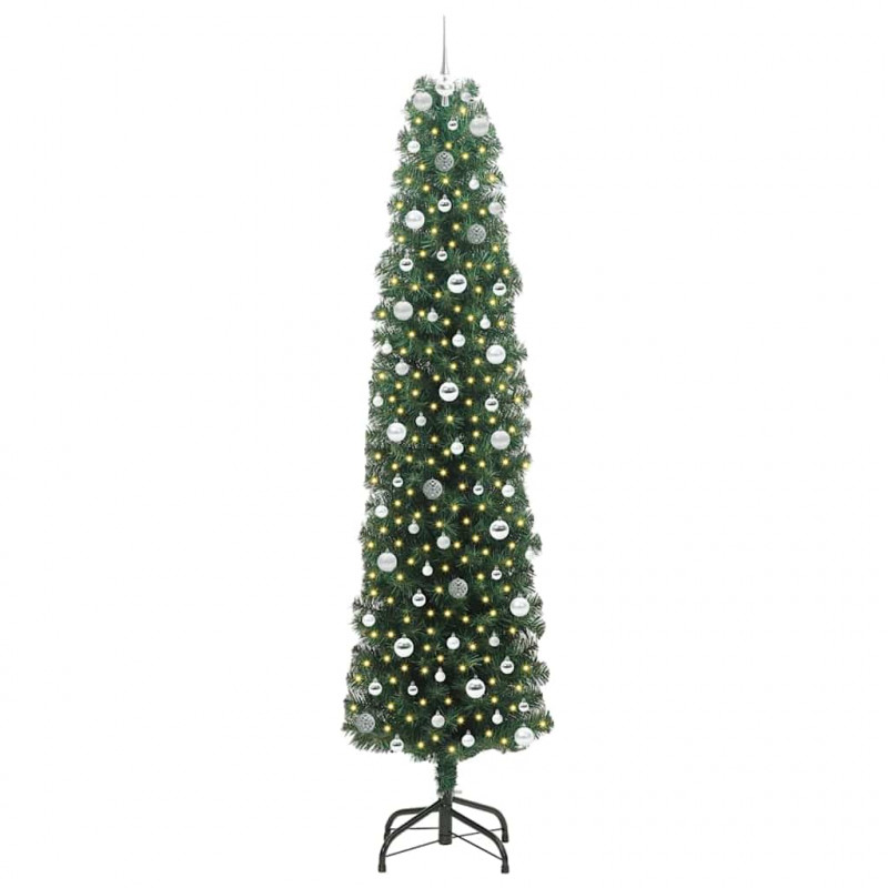Sztuczna choinka z podstawą Zielony 240 cm PVC, stal i plastik