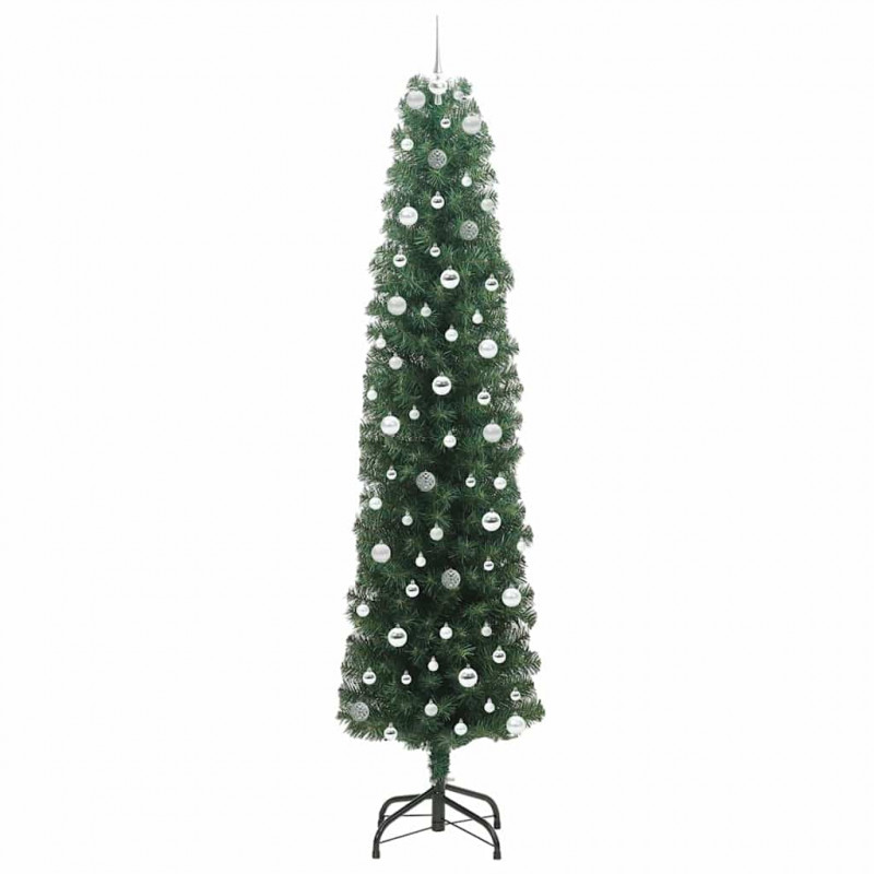 Sztuczna choinka z podstawą Zielony 240 cm PVC, stal i plastik