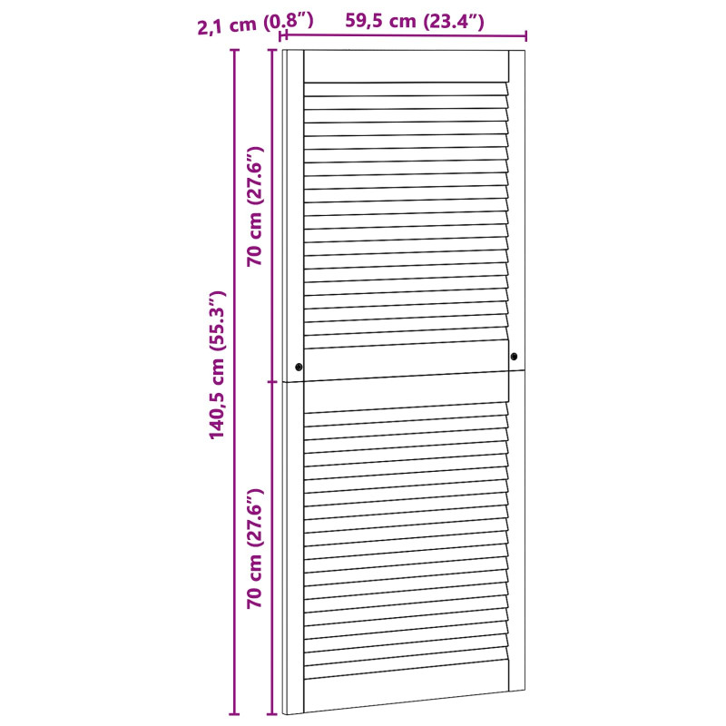 Drzwi do szafki 4 pcs Naturalny 140,5 x 2,1 x 59,5 cm