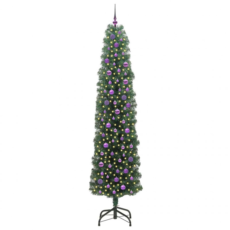 Sztuczna choinka z podstawą Zielony 240 cm PVC, stal i plastik