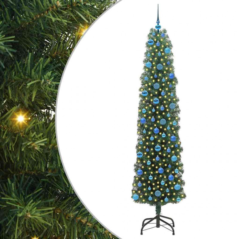 Sztuczna choinka z podstawą Zielony 240 cm PVC, stal i plastik