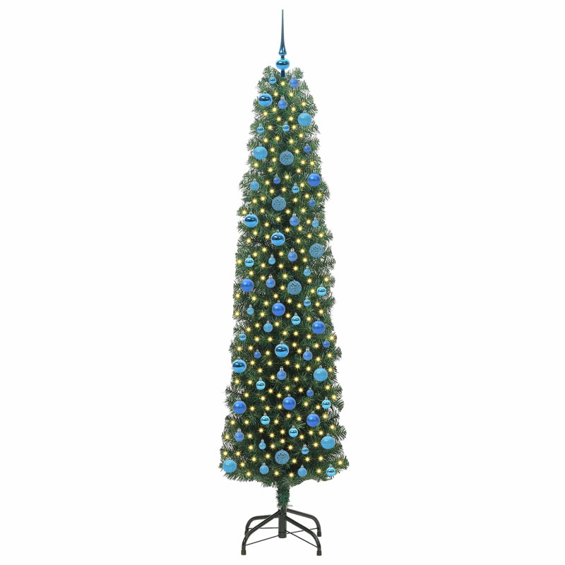 Sztuczna choinka z podstawą Zielony 240 cm PVC, stal i plastik