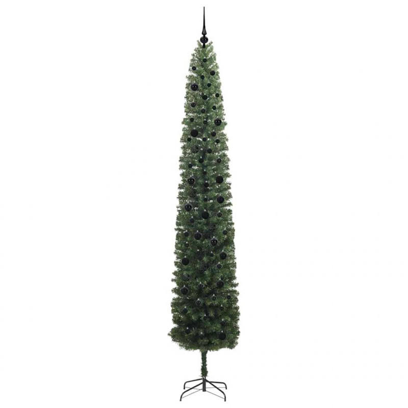 Sztuczna choinka z podstawą Zielony 270 cm PVC, stal i plastik