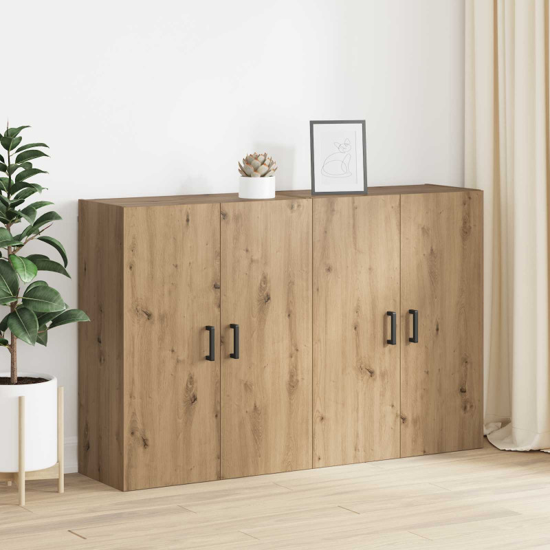 Szafka ścienna 2 pcs Dąb rzemieślniczy 69,5 x 34 x 90 cm