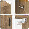 Szafka ścienna 2 pcs Dąb rzemieślniczy 69,5 x 34 x 90 cm