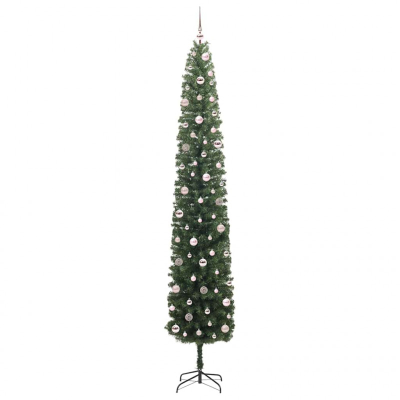 Sztuczna choinka z podstawą Zielony 270 cm PVC, stal i plastik