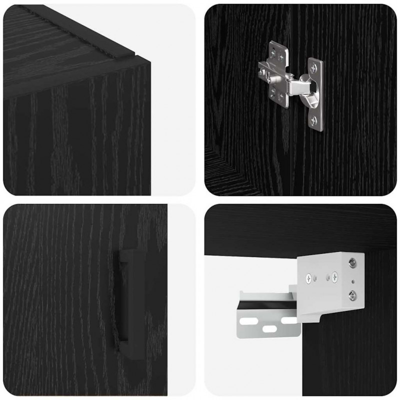 Szafka ścienna 2 pcs Czarny Dąb 69,5 x 34 x 90 cm