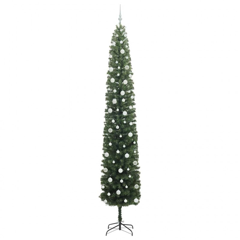 Sztuczna choinka z podstawą Zielony 270 cm PVC, stal i plastik