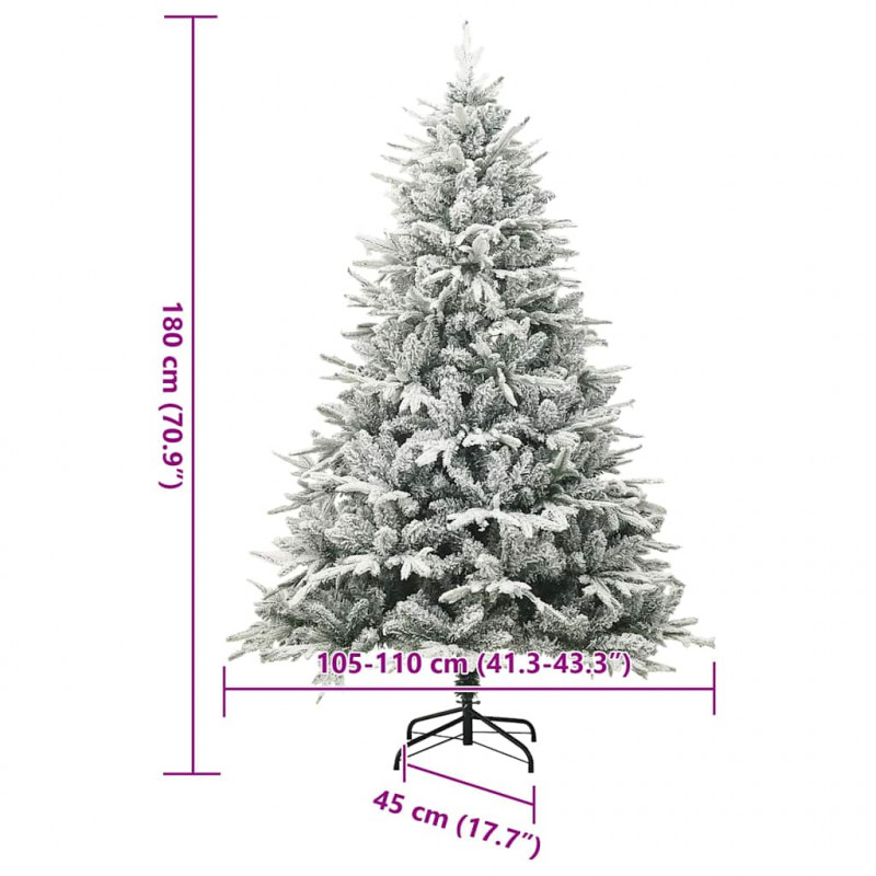Sztuczna choinka z oświetleniem Zielony 180 cm PVC i PE