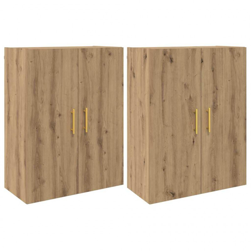 Szafka ścienna 2 pcs Dąb rzemieślniczy 69,5 x 34 x 90 cm