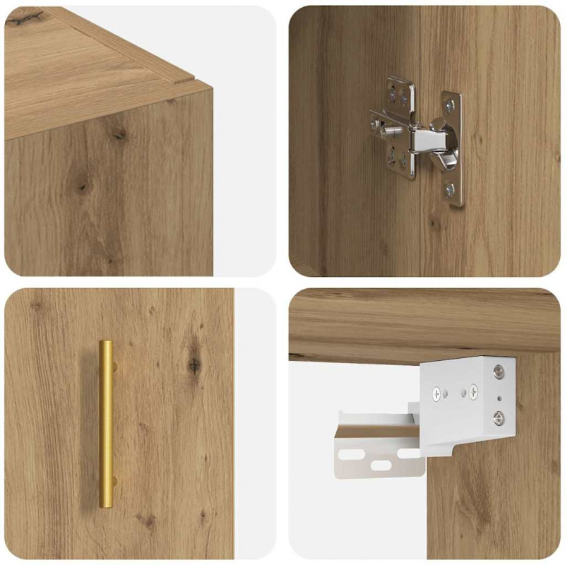 Szafka ścienna 2 pcs Dąb rzemieślniczy 69,5 x 34 x 90 cm