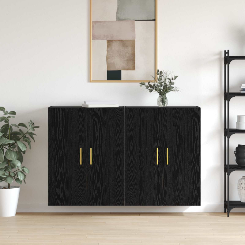 Szafka ścienna 2 pcs Czarny Dąb 69,5 x 34 x 90 cm
