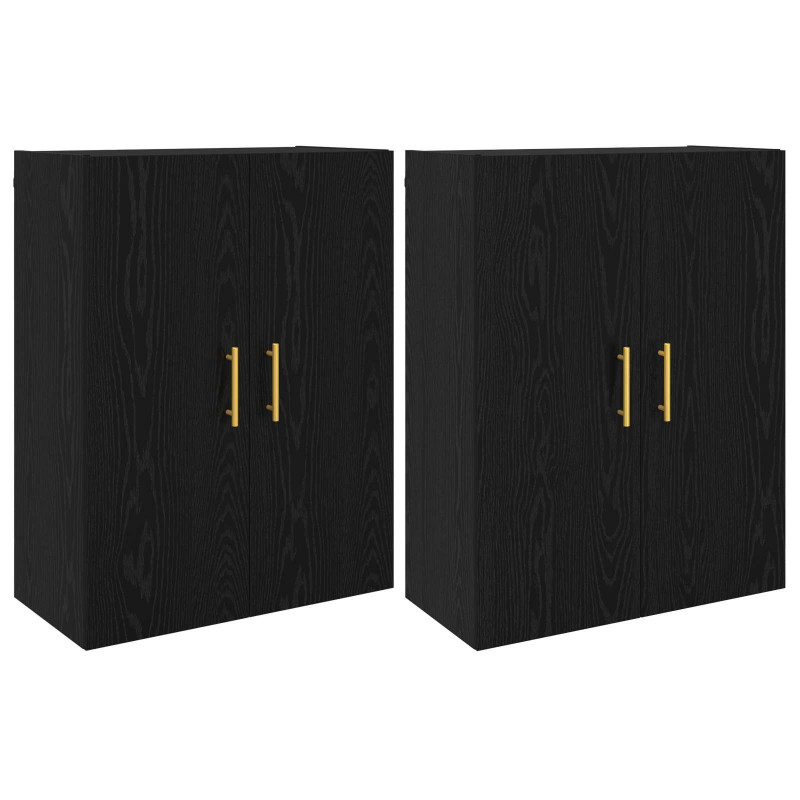 Szafka ścienna 2 pcs Czarny Dąb 69,5 x 34 x 90 cm