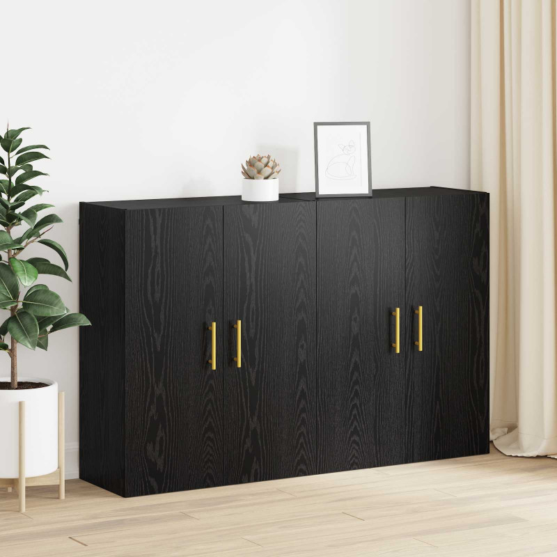 Szafka ścienna 2 pcs Czarny Dąb 69,5 x 34 x 90 cm