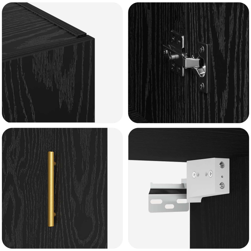 Szafka ścienna 2 pcs Czarny Dąb 69,5 x 34 x 90 cm