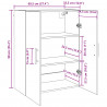 Szafka ścienna 2 pcs Czarny Dąb 69,5 x 34 x 90 cm