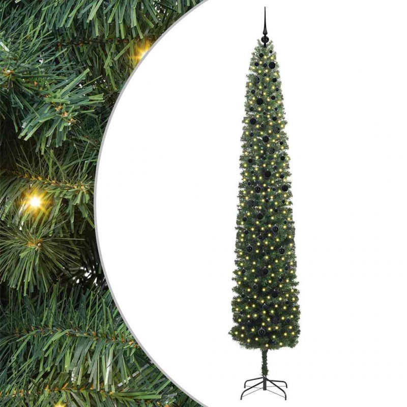 Sztuczna choinka z podstawą Zielony 300 cm PVC, stal i plastik