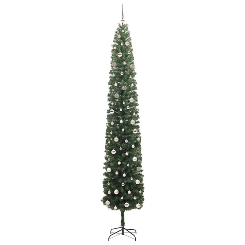 Sztuczna choinka z podstawą Zielony 300 cm PVC, stal i plastik
