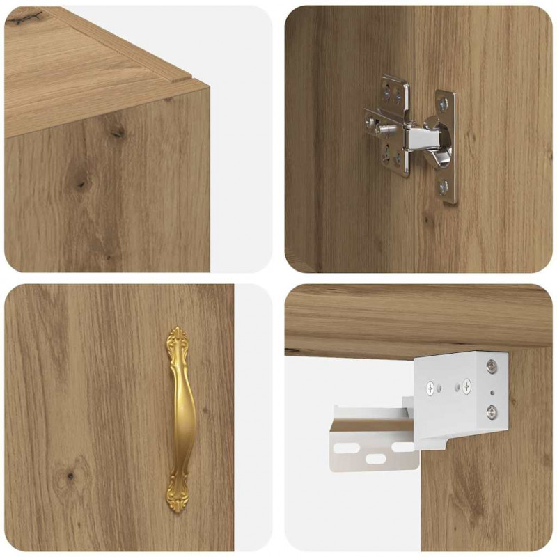 Szafka ścienna 2 pcs Dąb rzemieślniczy 69,5 x 34 x 90 cm