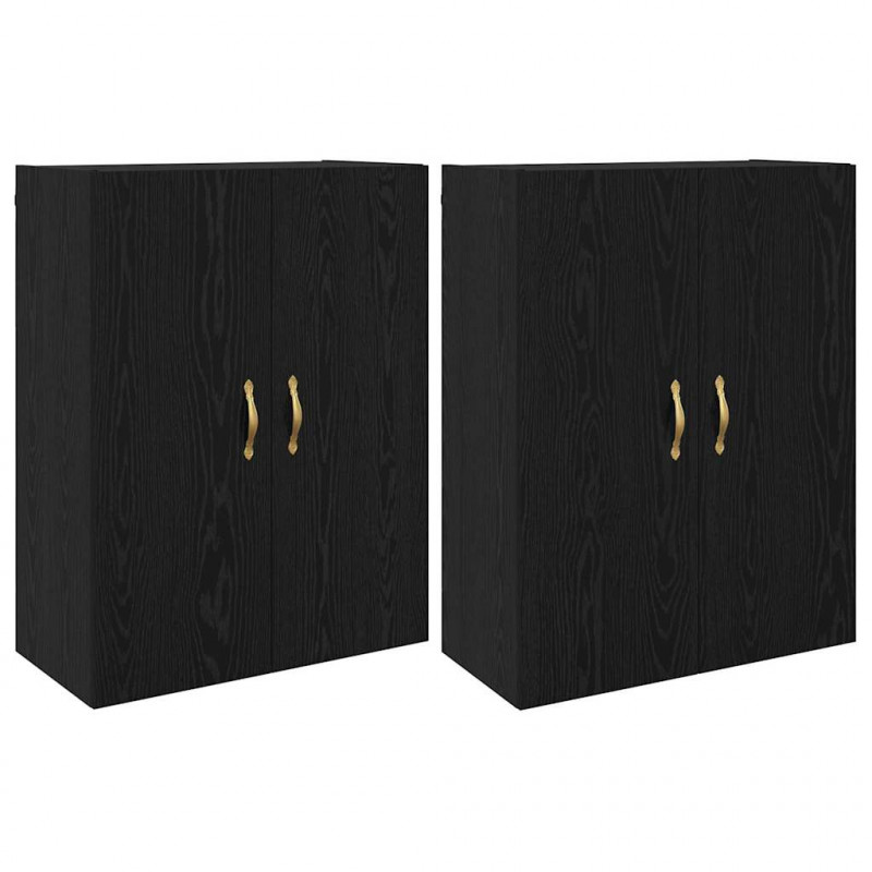 Szafka ścienna 2 pcs Czarny Dąb 69,5 x 34 x 90 cm
