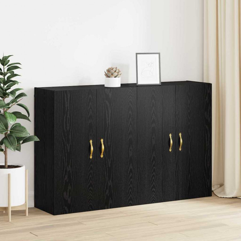 Szafka ścienna 2 pcs Czarny Dąb 69,5 x 34 x 90 cm