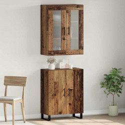 Highboard 2 pcs Stare drewno Materiał drewnopochodny