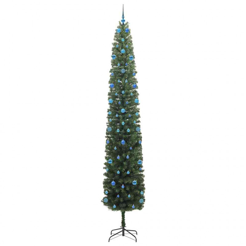 Sztuczna choinka z podstawą Zielony 300 cm PVC, stal i plastik