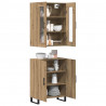 Highboard 2 pcs dąb artisan Materiał drewnopochodny