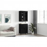 Highboard 2 pcs Czarny dąb Materiał drewnopochodny