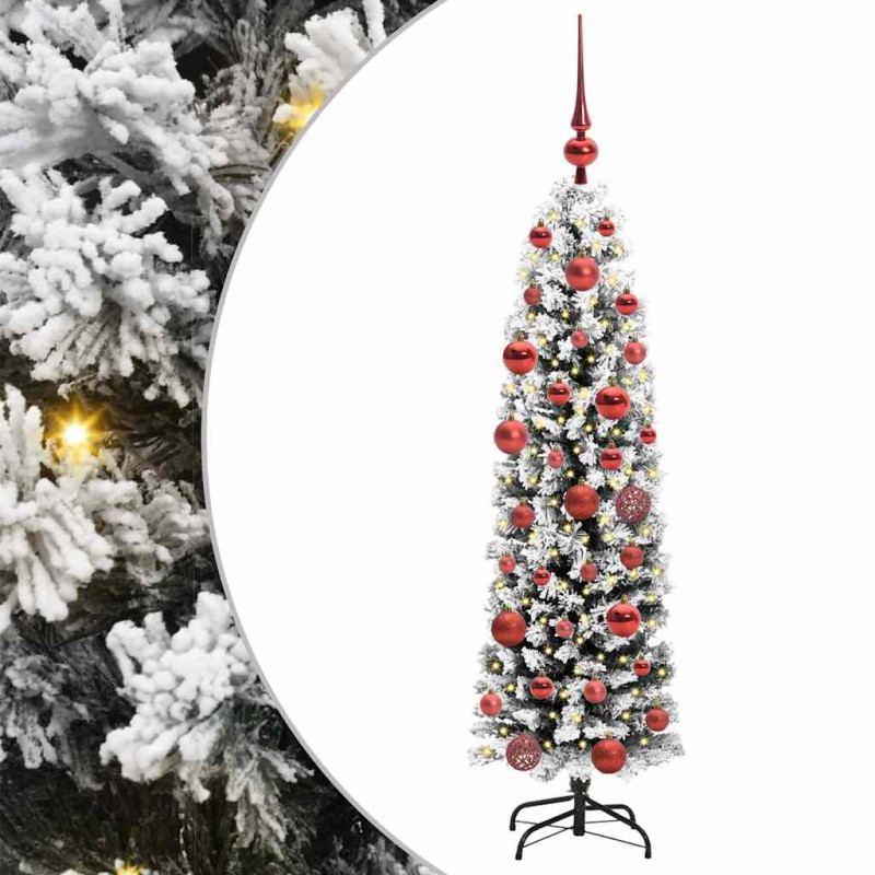 Sztuczna choinka z podstawą Zielony 150 cm PVC, stal i plastik