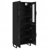 Highboard 2 pcs Czarny dąb Materiał drewnopochodny