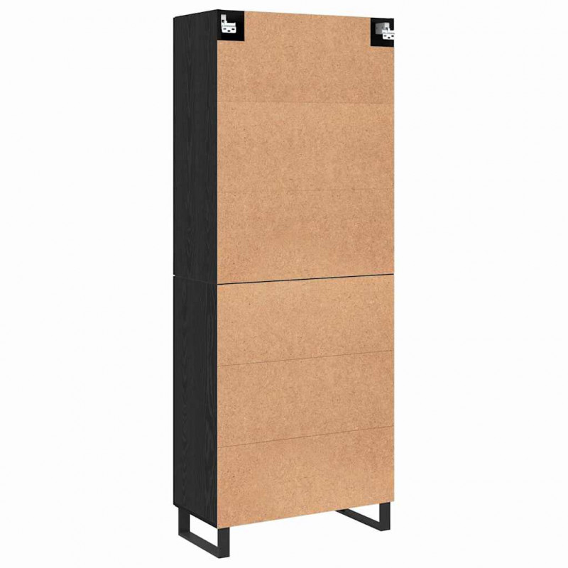 Highboard 2 pcs Czarny dąb Materiał drewnopochodny