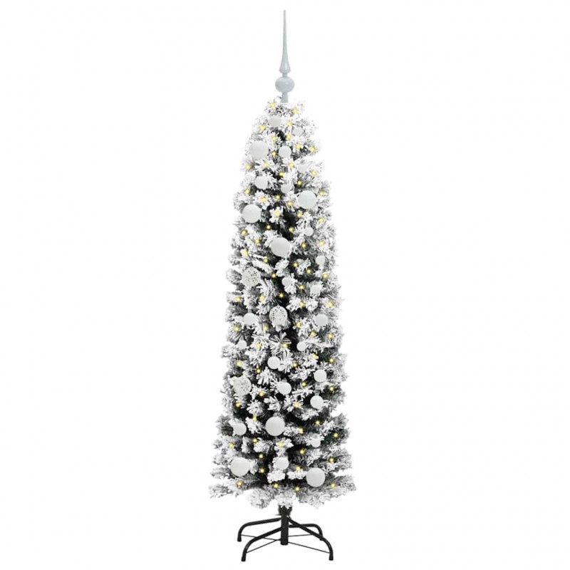 Sztuczna choinka z podstawą Zielony 150 cm PVC, stal i plastik