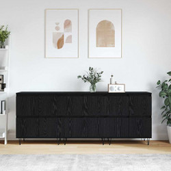 Komody 3 pcs Czarny dąb 180 x 35 x 70 cm