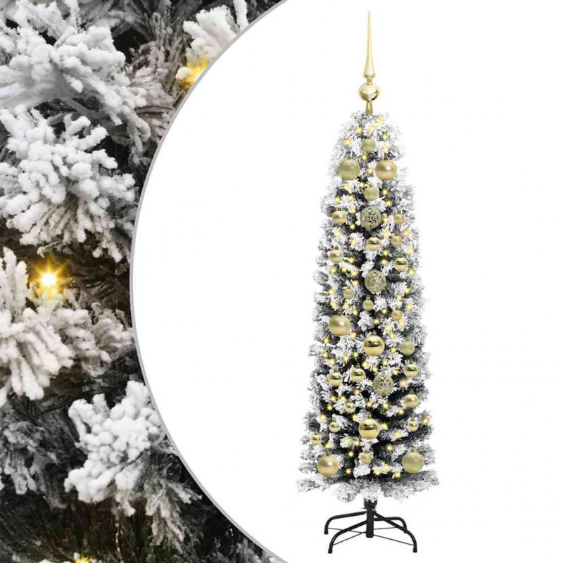 Sztuczna choinka z podstawą Zielony 150 cm PVC, stal i plastik