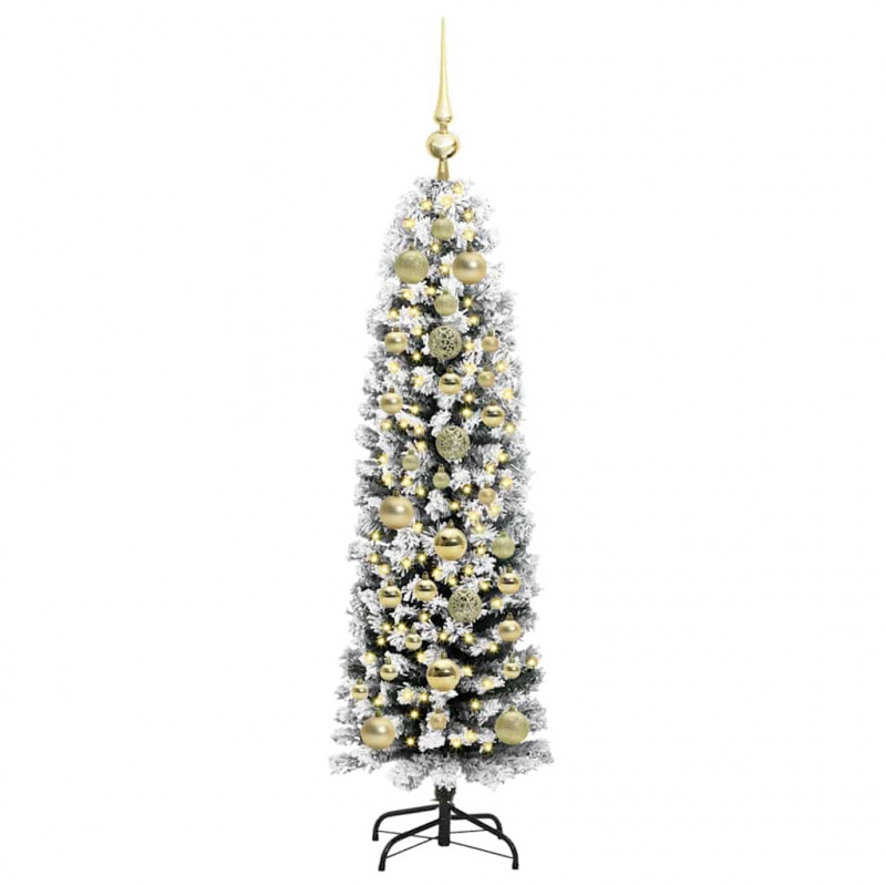 Sztuczna choinka z podstawą Zielony 150 cm PVC, stal i plastik