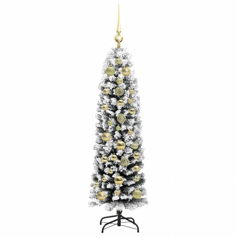Sztuczna choinka z podstawą Zielony 150 cm PVC, stal i plastik