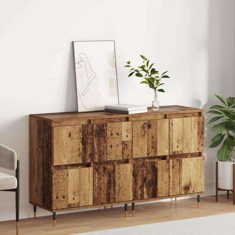 Szafka do przechowywania 2 pcs Stare drewno 60 x 35 x 70 cm