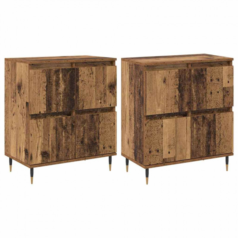 Szafka do przechowywania 2 pcs Stare drewno 60 x 35 x 70 cm