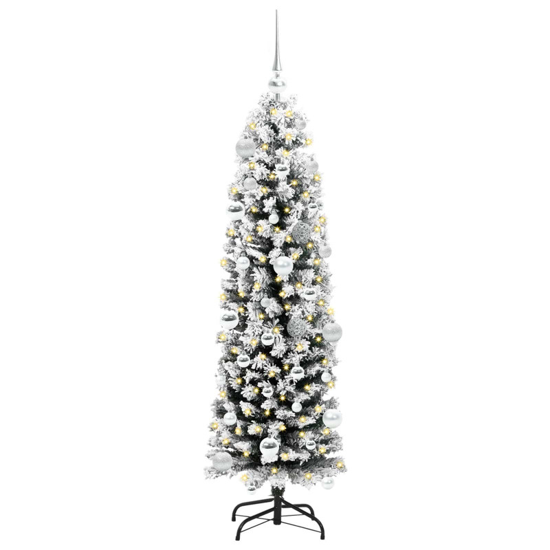 Sztuczna choinka z podstawą Zielony 150 cm PVC, stal i plastik