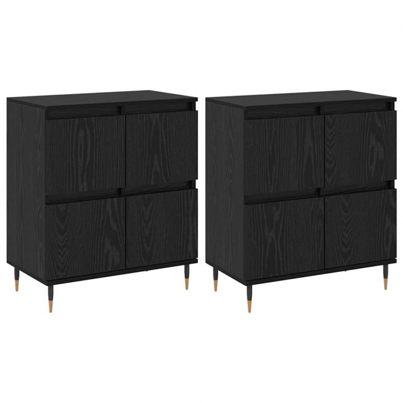 Szafka do przechowywania 2 pcs Czarny Dąb 60 x 35 x 70 cm