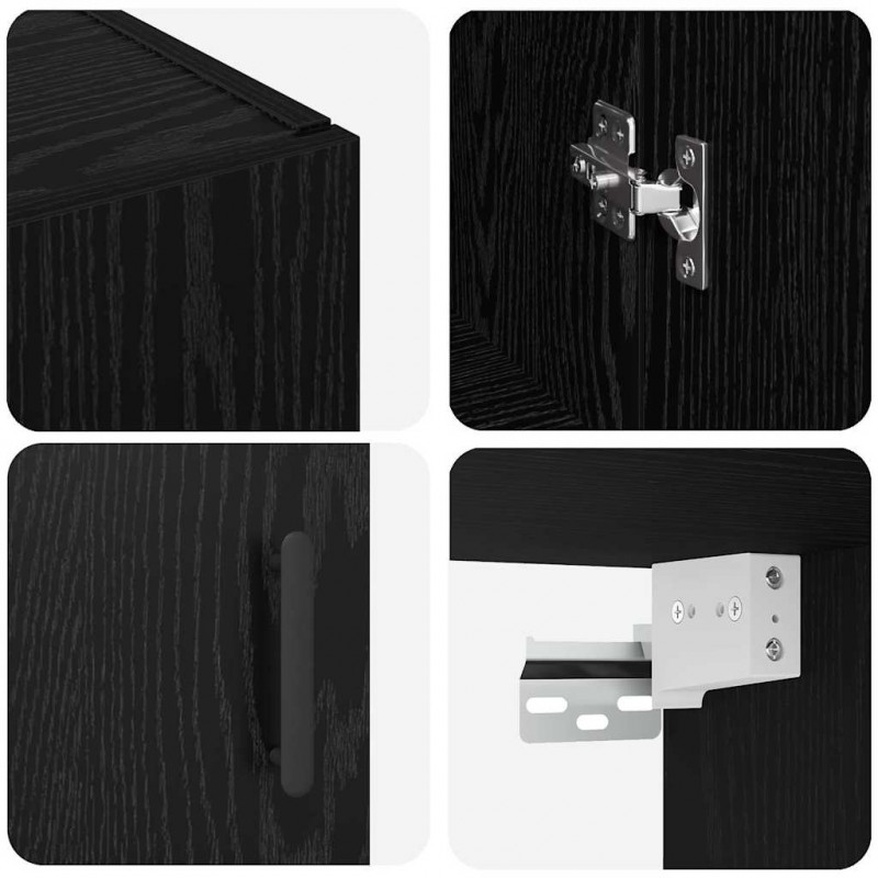 Szafka ścienna 2 pcs Czarny Dąb 69,5 x 34 x 90 cm