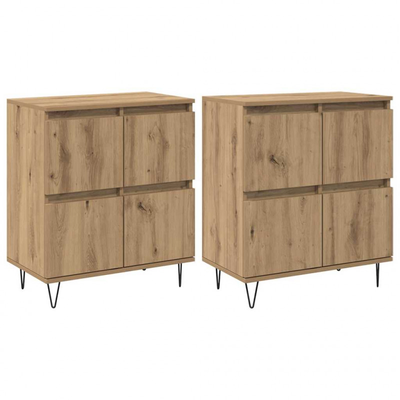 Komody 2 pcs dąb artisan 120 x 35 x 70 cm
