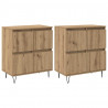 Komody 2 pcs dąb artisan 120 x 35 x 70 cm
