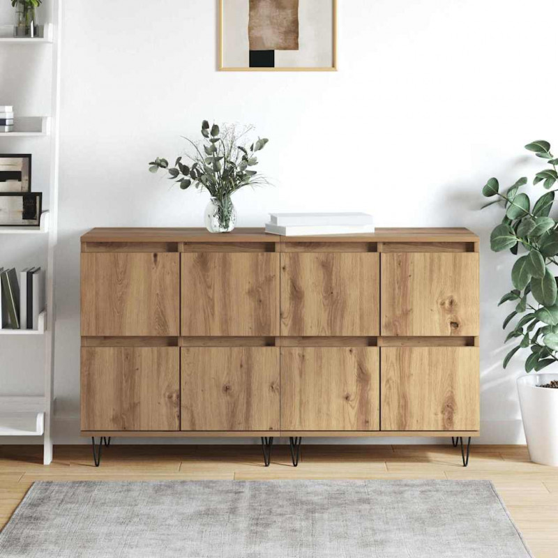 Komody 2 pcs dąb artisan 120 x 35 x 70 cm