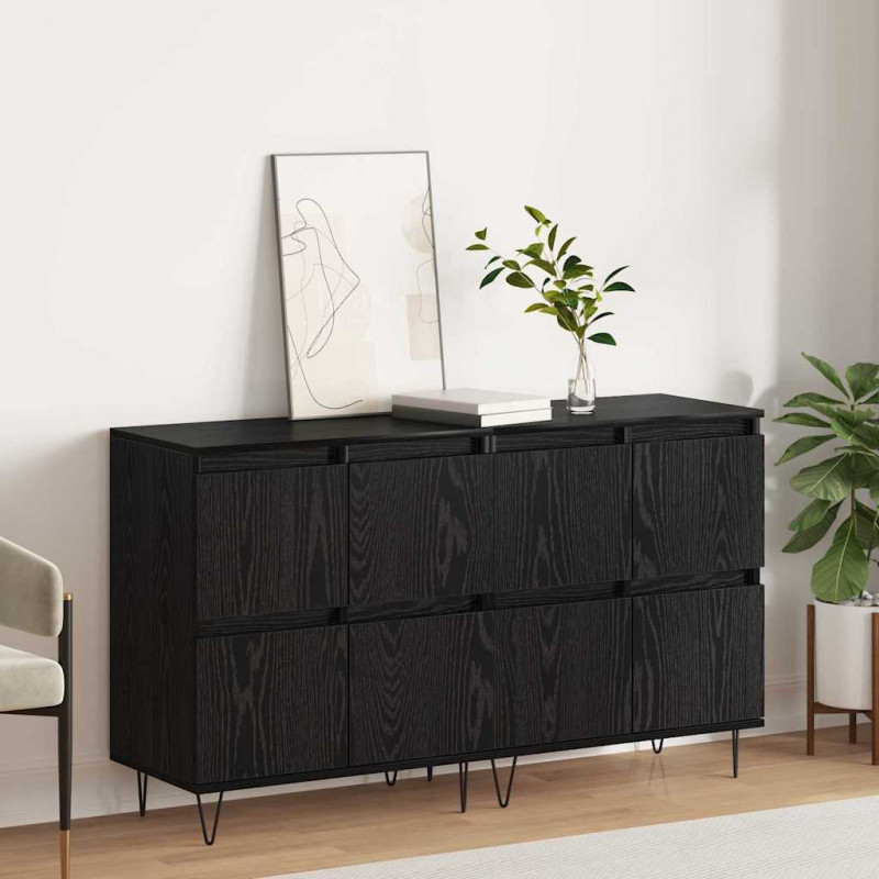 Komody 2 pcs Czarny dąb 120 x 35 x 70 cm