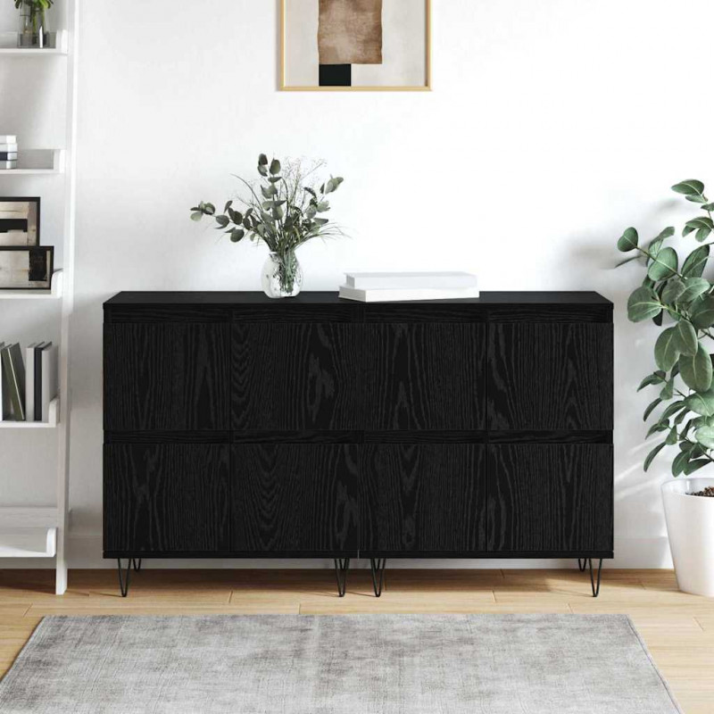 Komody 2 pcs Czarny dąb 120 x 35 x 70 cm