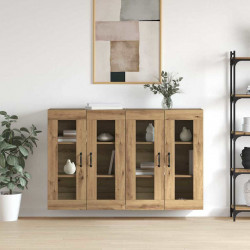 Szafki montowane na ścianie 2 pcs dąb artisan 69,5 x 34 x 90 cm
